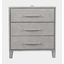 Eloquence Contemporary Modern 28 Inch USB Charging Nightstand With Drawers and Metal Hardware In Grey
