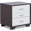 Eloy White and Black Nightstand