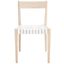 Eluned Leather Dining Chair Set of 2 in White and Natural