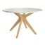 Elysian 50 Inch Round Faux Marble Dining Table In Natural Oak