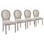 Emanate Beige Dining Side Chair Upholstered Fabric Set of 4