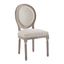 Emanate Beige Vintage French Upholstered Fabric Dining Side Chair