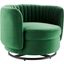 Embrace Tufted Performance Velvet Performance Velvet Swivel Chair In Emerald