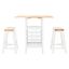 Emeric 3 Pc Set Drop Leaf Pub Table in Natural and White