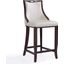Emperor Bar Stool in Pearl White and Walnut