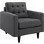 Empress Gray Upholstered Fabric Arm Chair