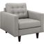 Empress Light Gray Upholstered Fabric Arm Chair