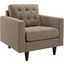 Empress Oatmeal Upholstered Fabric Arm Chair