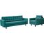 Empress Teal Arm Chair and Sofa Set of 2