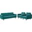 Empress Teal Sofa and Arm Chairs Set of 3