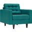 Empress Teal Upholstered Fabric Arm Chair