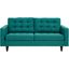 Empress Teal Upholstered Fabric Loveseat