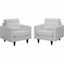 Empress White Arm Chair Leather Set of 2