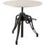 Emslie Iii 30 Inch Round White Marble Top Black Metal Base Dining Table