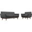 Engage Gray Arm Chair and Loveseat Set of 2 EEI-1346-DOR
