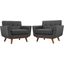 Engage Gray Arm Chair Wood Set of 2 EEI-1284-DOR