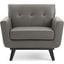Engage Gray Top-Grain Leather Living Room Lounge Accent Arm Chair