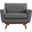 Engage Gray Upholstered Fabric Arm Chair EEI-1178-DOR