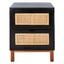 Erica 2 Drawer Nightstand in Black and Natural