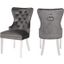 Erica Dining Chair Set of 2 With Stainless Steel Legs In Dark Gray