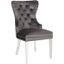 Erica Dining Chair With Stainless Steel Legs In Dark Gray