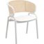 Ervilla Dining Chair with Steel Legs and Wicker Back In White