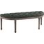 Esteem Gray Vintage French Upholstered Fabric Semi-Circle Bench