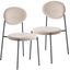 Euston Velvet Dining Chair Set of 2 In Beige