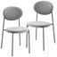 Euston Velvet Dining Chair Set of 2 In Grey
