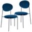 Euston Velvet Dining Chair Set of 2 In Navy Blue