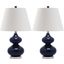 Eva Navy and Off-White 24 Inch Double Gourd Glass Lamp Set of 2