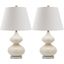 Eva Pearl and Off-White 24 Inch Double Gourd Glass Lamp Set of 2