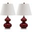 Eva Red and Off-White 24 Inch Double Gourd Glass Lamp Set of 2
