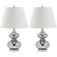 Eva Silver and Off-White 24 Inch Double Gourd Glass Lamp Set of 2