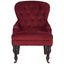 Everly Red Velvet and Java Tufted Arm Chair
