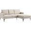 Evermore Right Facing Upholstered Fabric Sectional Sofa In Beige
