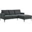 Evermore Right Facing Upholstered Fabric Sectional Sofa In Gray