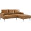 Evermore Right Facing Vegan Leather Sectional Sofa In Tan