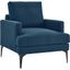 Evermore Upholstered Fabric Armchair In Azure