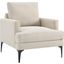 Evermore Upholstered Fabric Armchair In Beige