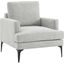 Evermore Upholstered Fabric Armchair In Light Gray