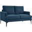 Evermore Upholstered Fabric Loveseat In Azure