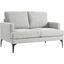 Evermore Upholstered Fabric Loveseat In Light Gray