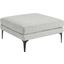Evermore Upholstered Fabric Ottoman In Light Gray