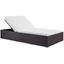 Evince Double Outdoor Patio Chaise In Espresso White