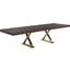 Excel Zebra Wood Veneer Lacquer Extendable Dining Table In Brown