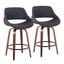 Fabrico 26 Inch Fixed Height Counter Stool Set of 2 In Black