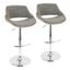 Fabrizzi Adjustable Barstool Set of 2 In Chrome