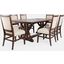 Fairview Mid-Century Distressed 78 Inch Seven-Piece Upholstered Dining Set In Oak
