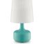 Farah 17 Inch Height Matte Teal Table Lamp In Teal